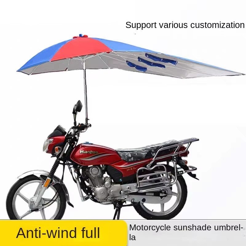 Motocyklová tříkolka elektrická koloběžka slunečník slunečník, voděodolný sluneční bezrámový univerzální reklamní baldachýn