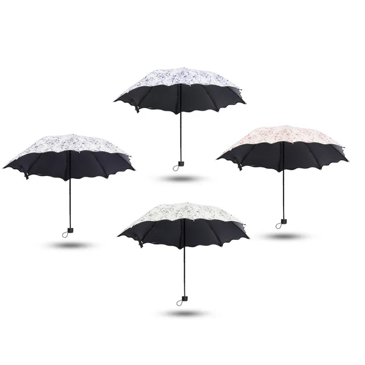 Anti-UV větrné květinové ženy deštník